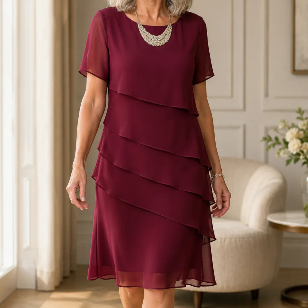 Sophie | Elegant Comfort Ruffle Dress