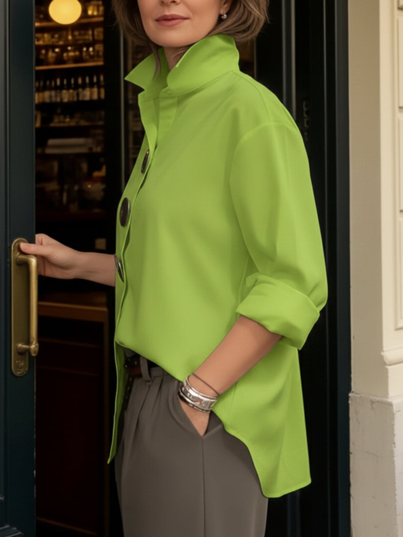 Sophie| Statement Button Stand Collar Blouse