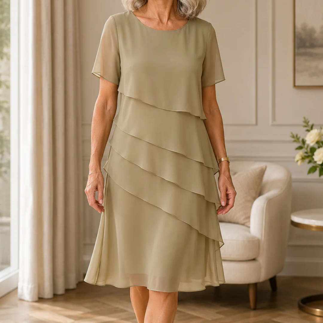 Sophie | Elegant Comfort Ruffle Dress