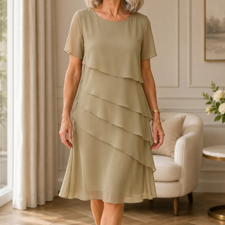 Sophie | Elegant Comfort Ruffle Dress
