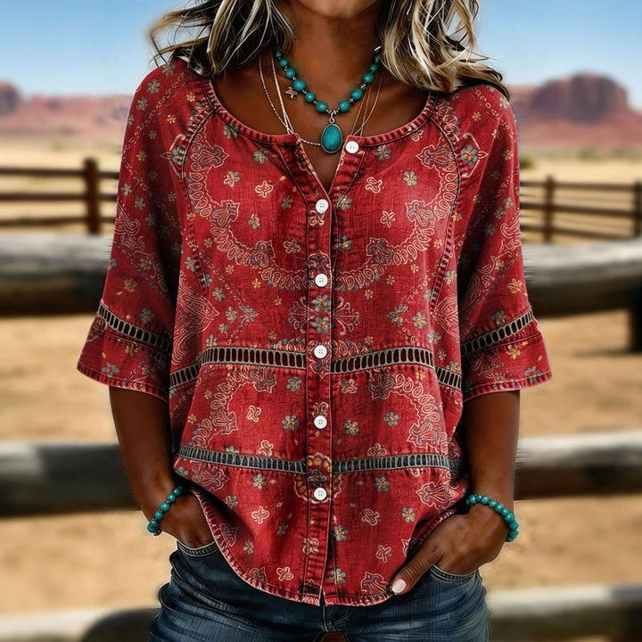 Sophie | Vintage Ethnic Print Blouse