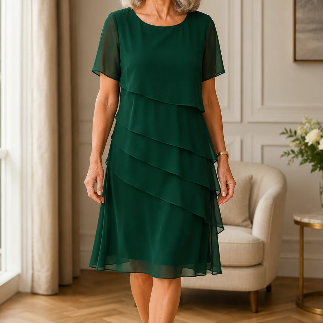 Sophie | Elegant Comfort Ruffle Dress