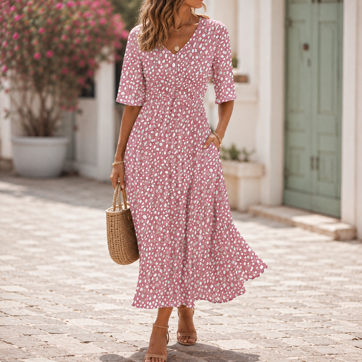 Sophie | Elegant Midi Dress with Tummy Concealing Design