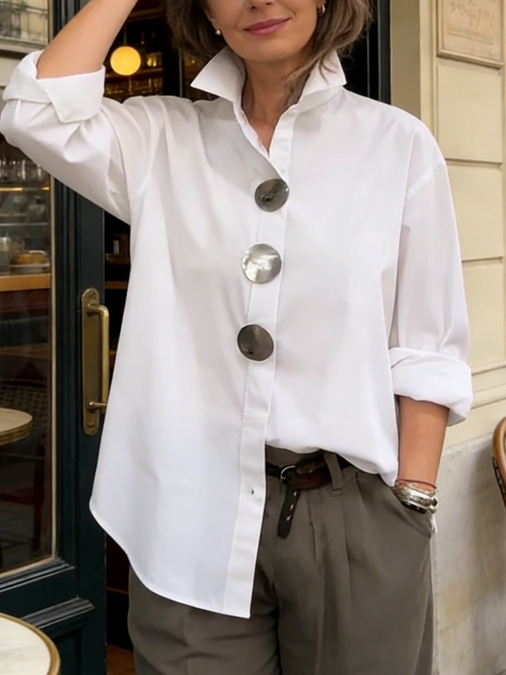 Sophie| Statement Button Stand Collar Blouse