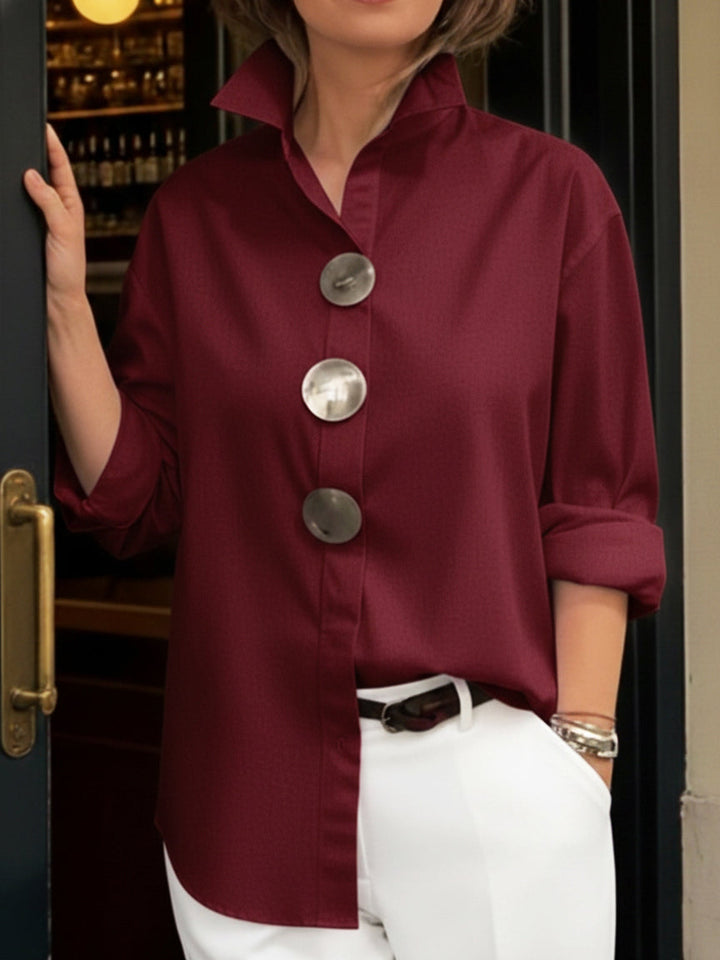 Sophie| Statement Button Stand Collar Blouse
