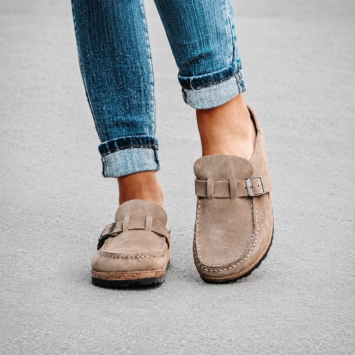 The Everyday Suede Buckle Mule