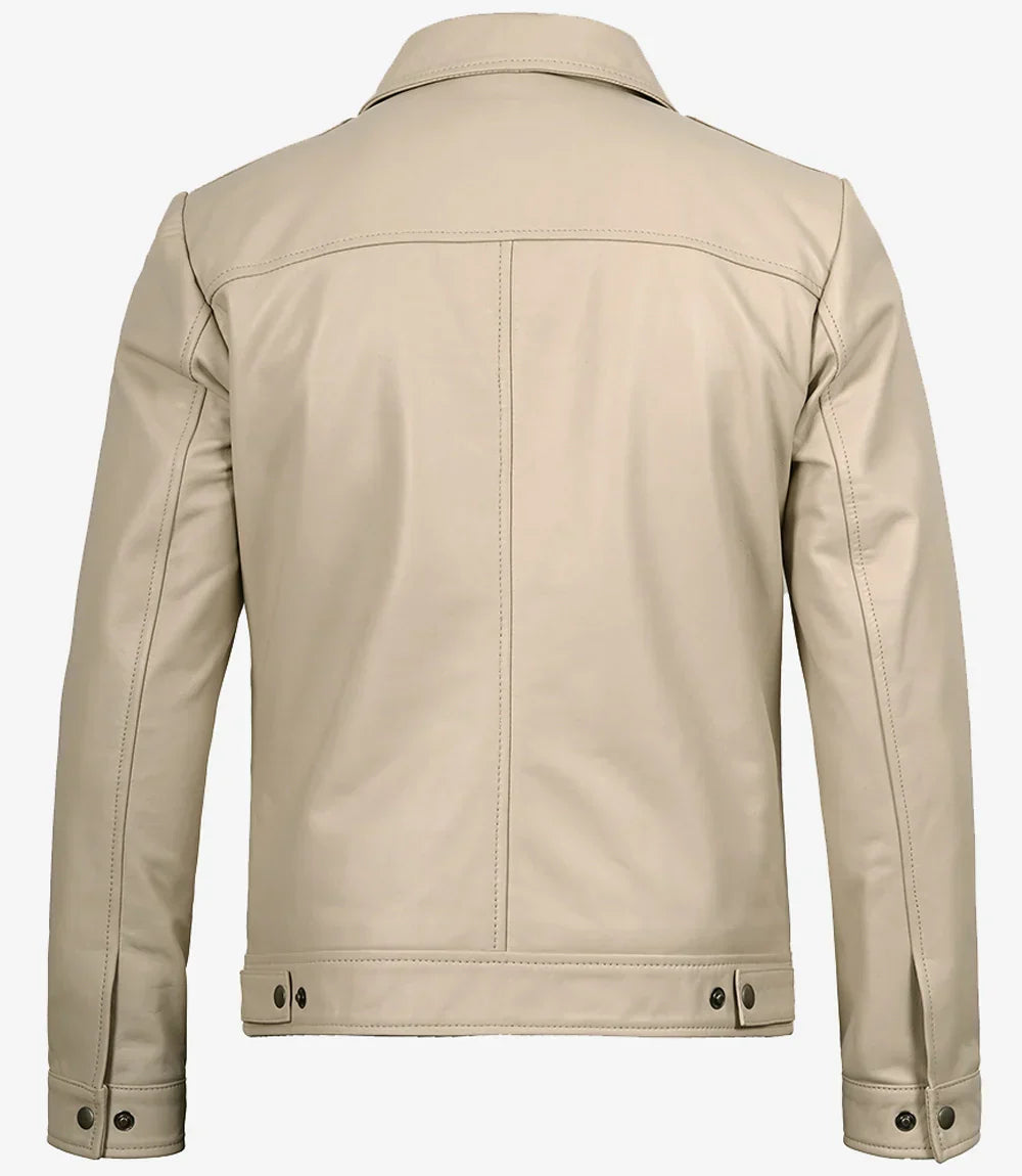 Gerald | Classic Leather Harrington Jacket