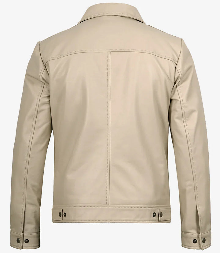 Gerald | Classic Leather Harrington Jacket