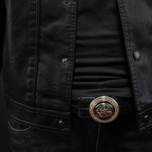Blake | Classic Leather Trucker Jacket