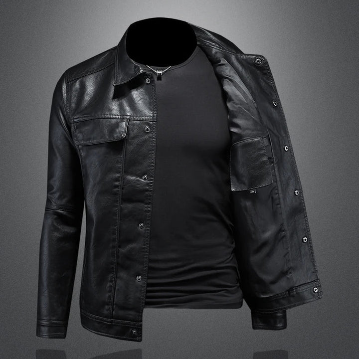 Blake | Classic Leather Trucker Jacket