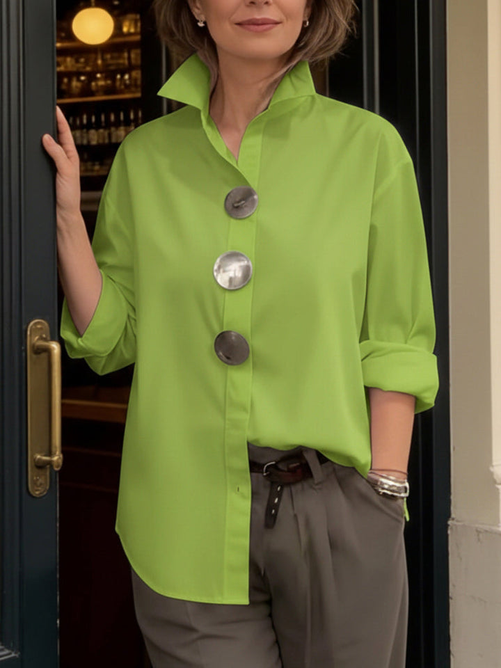 Sophie| Statement Button Stand Collar Blouse