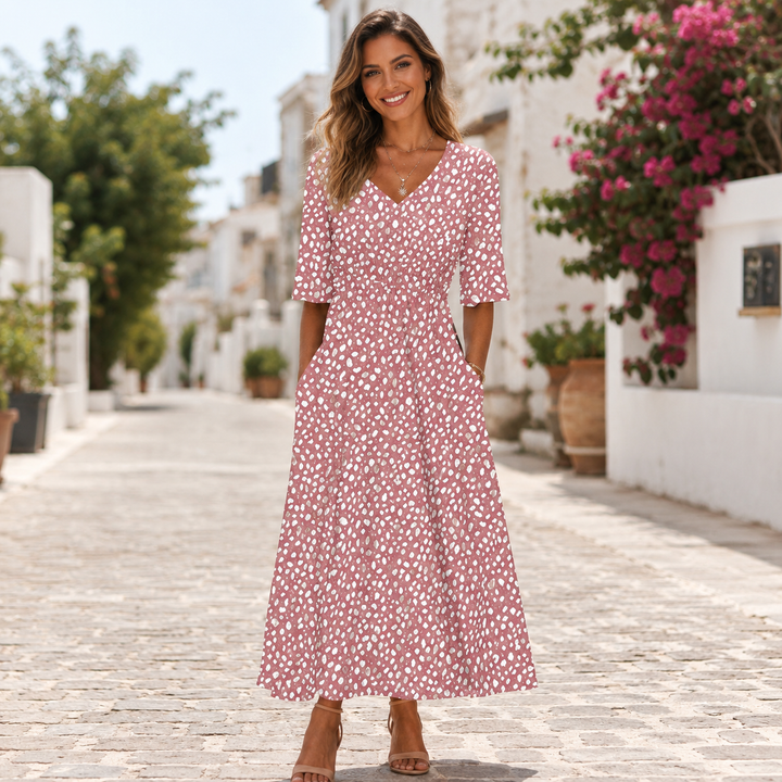 Sophie | Elegant Midi Dress with Tummy Concealing Design