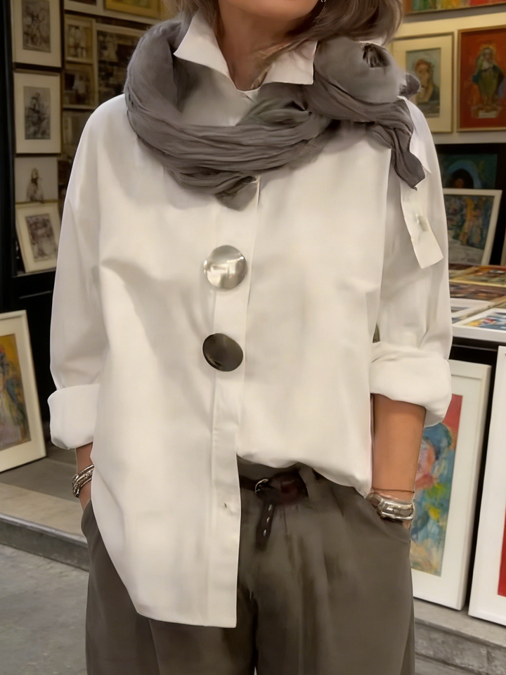 Sophie| Statement Button Stand Collar Blouse